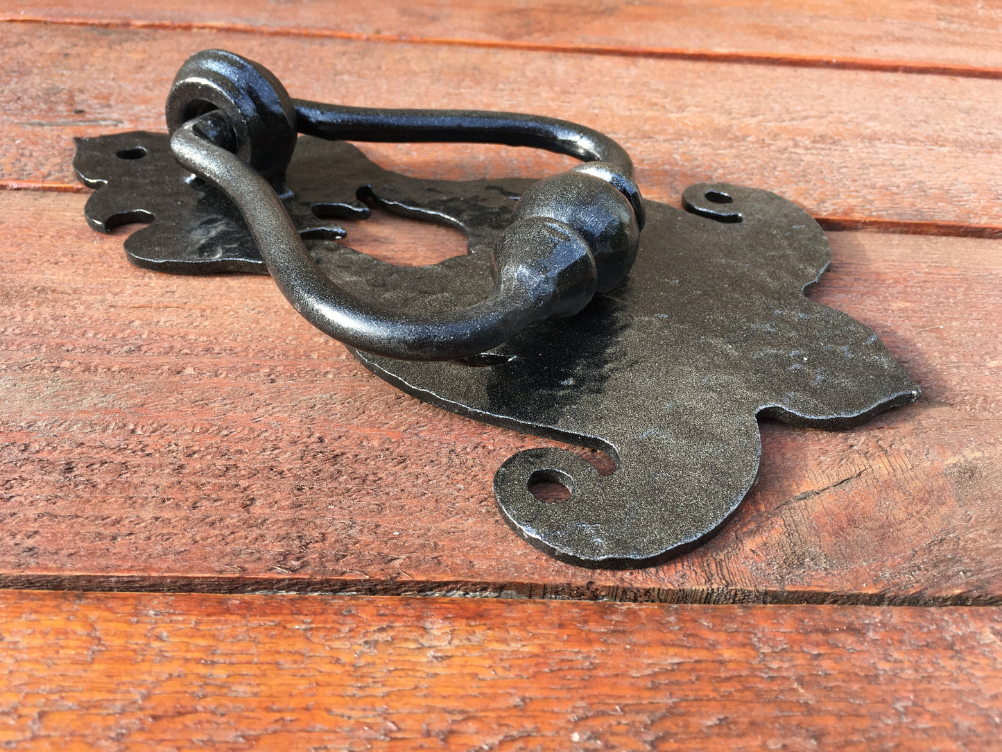 Hand forged barn door handle, barn decor, door pull, shed door handle, door ring, pull ring handle, wrought iron pulls, knobs and pulls