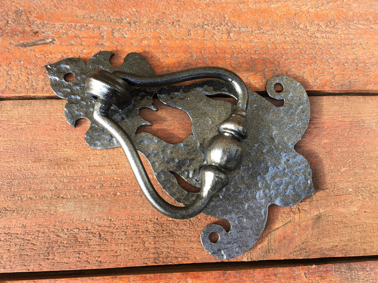 Hand forged barn door handle, barn decor, door pull, shed door handle, door ring, pull ring handle, wrought iron pulls, knobs and pulls