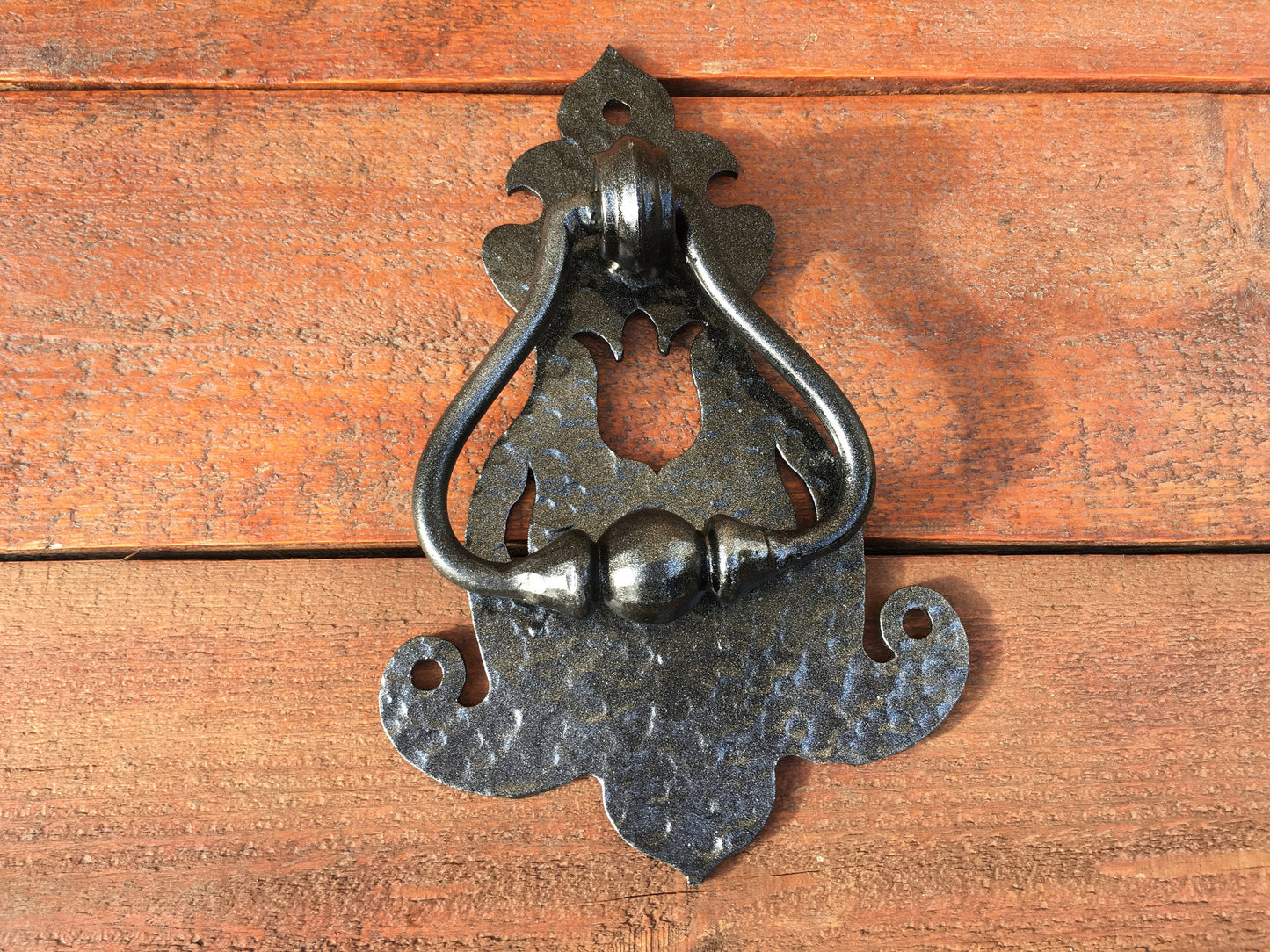 Hand forged barn door handle, barn decor, door pull, shed door handle, door ring, pull ring handle, wrought iron pulls, knobs and pulls