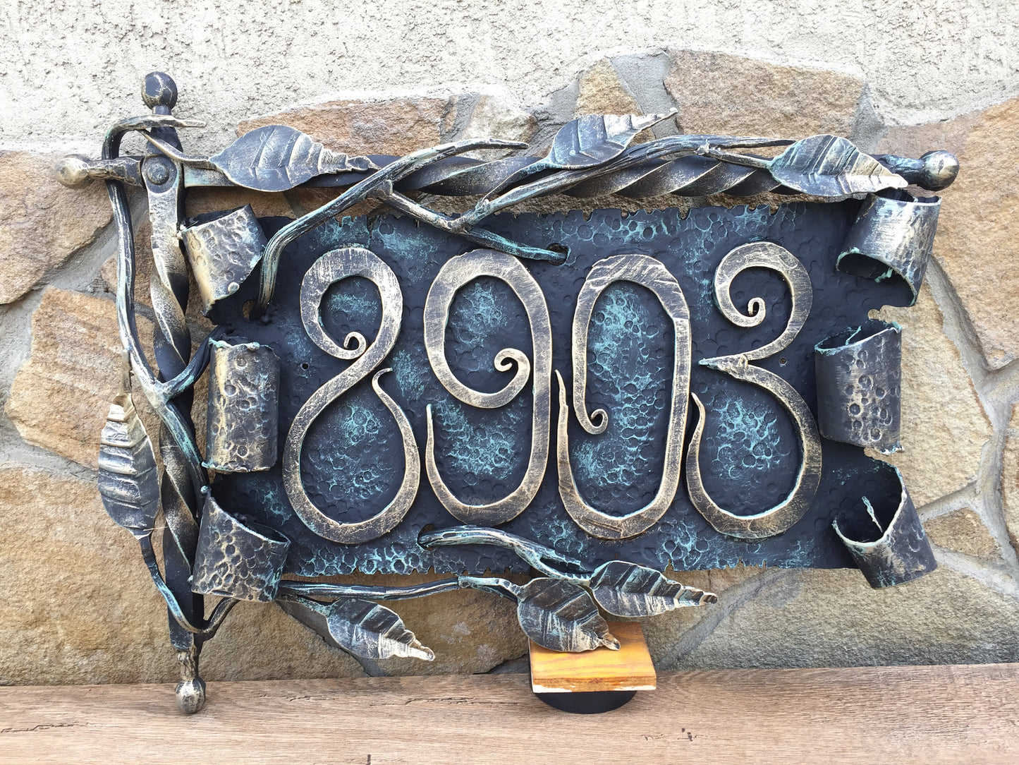 House number sign, house number plaque, fence decor, fence art, medieval, viking, porch, house plate, address number sign,address sign