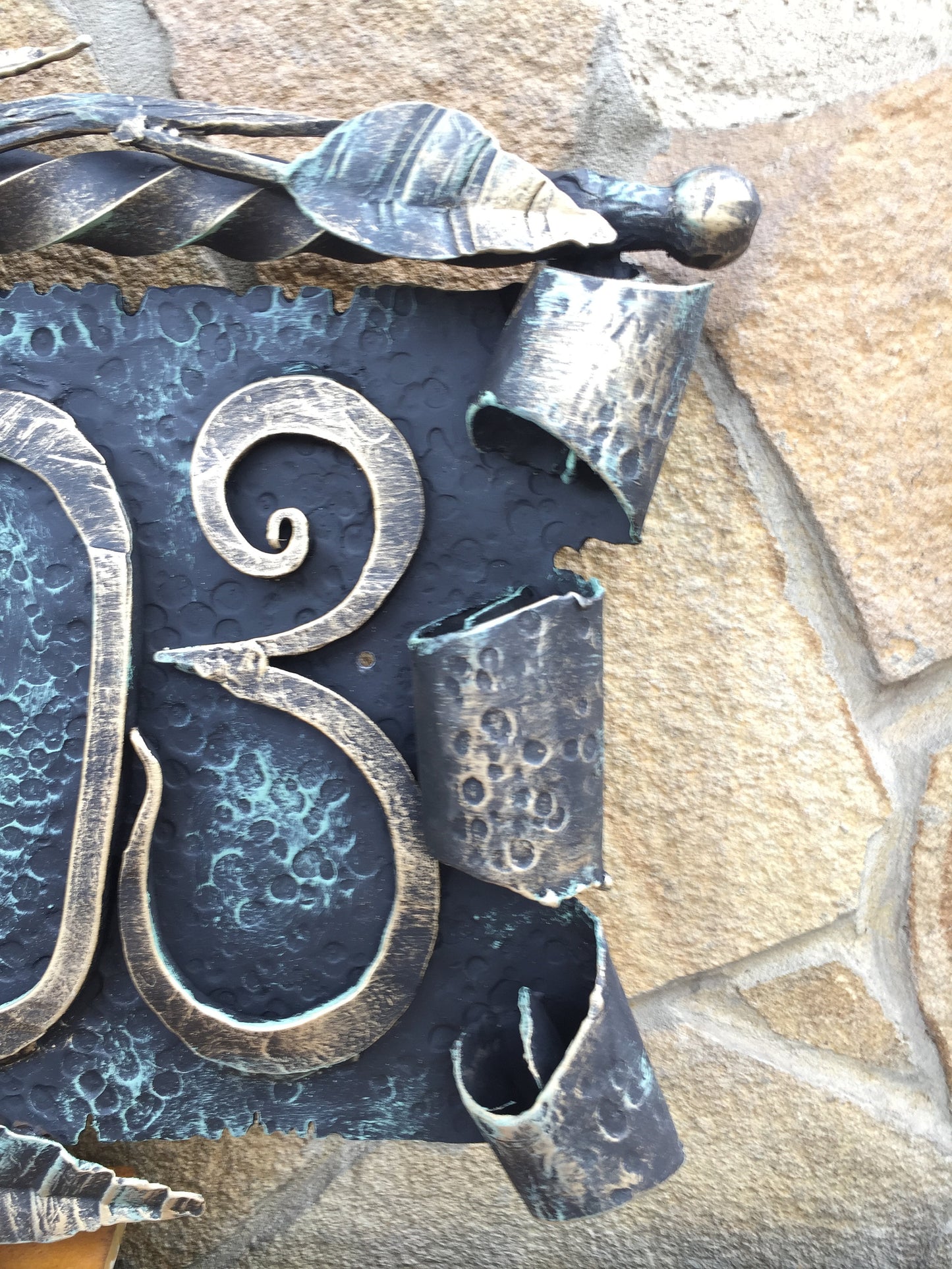 House number sign, house number plaque, fence decor, fence art, medieval, viking, porch, house plate, address number sign,address sign