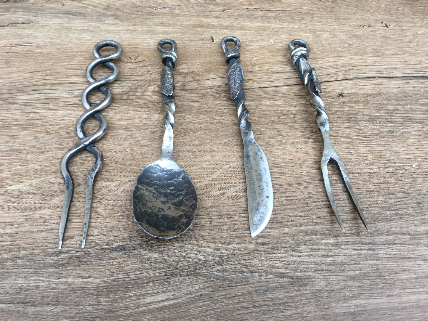 Stainless steel cutlery set, knife, spoon, fork, BBQ gift, stainless steel gifts, grill tools, flatware, dining set, medieval cutlery, forks
