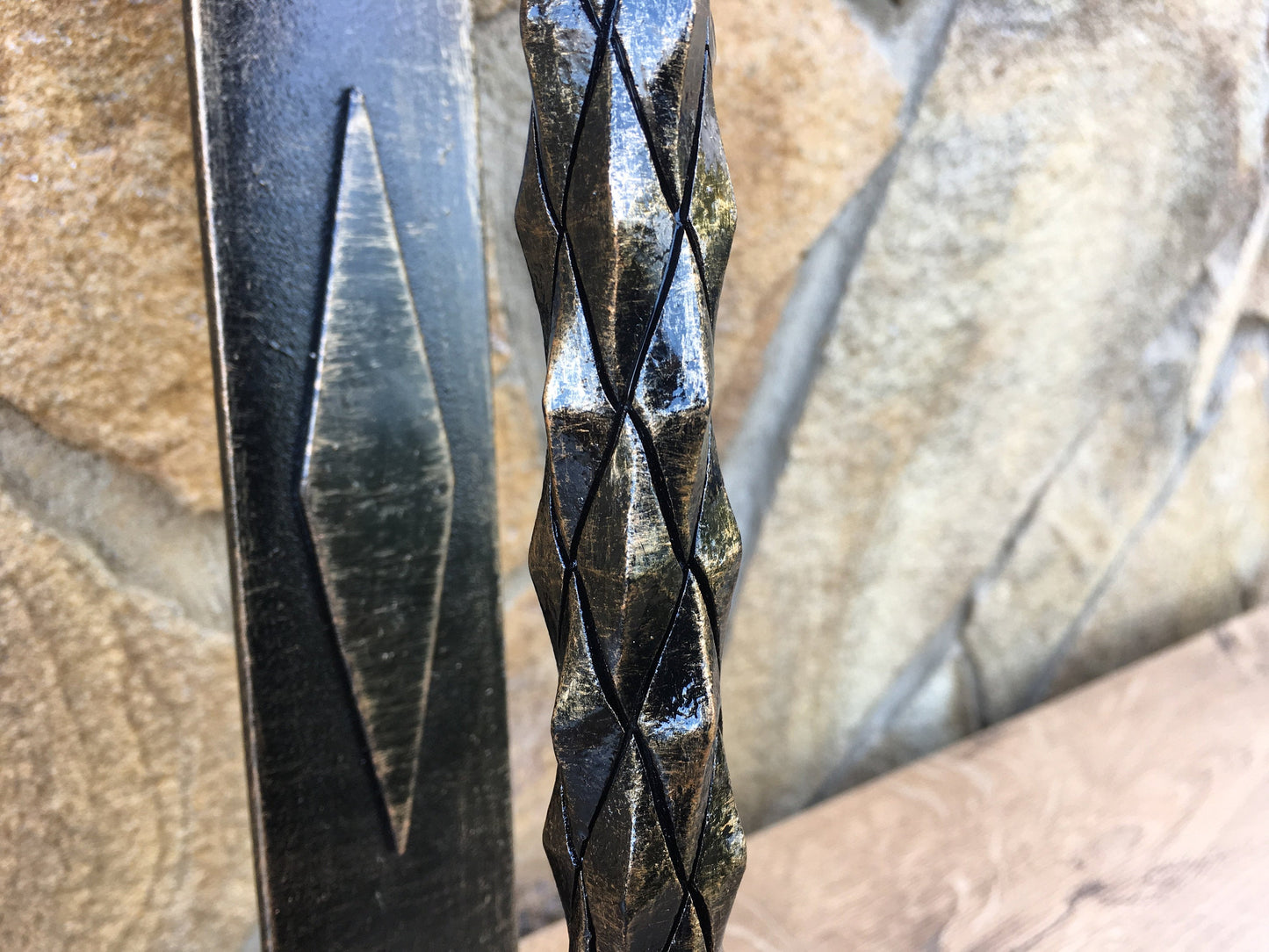 Custom listing for John: door handle, 16" length, virgin iron, matt lacquering