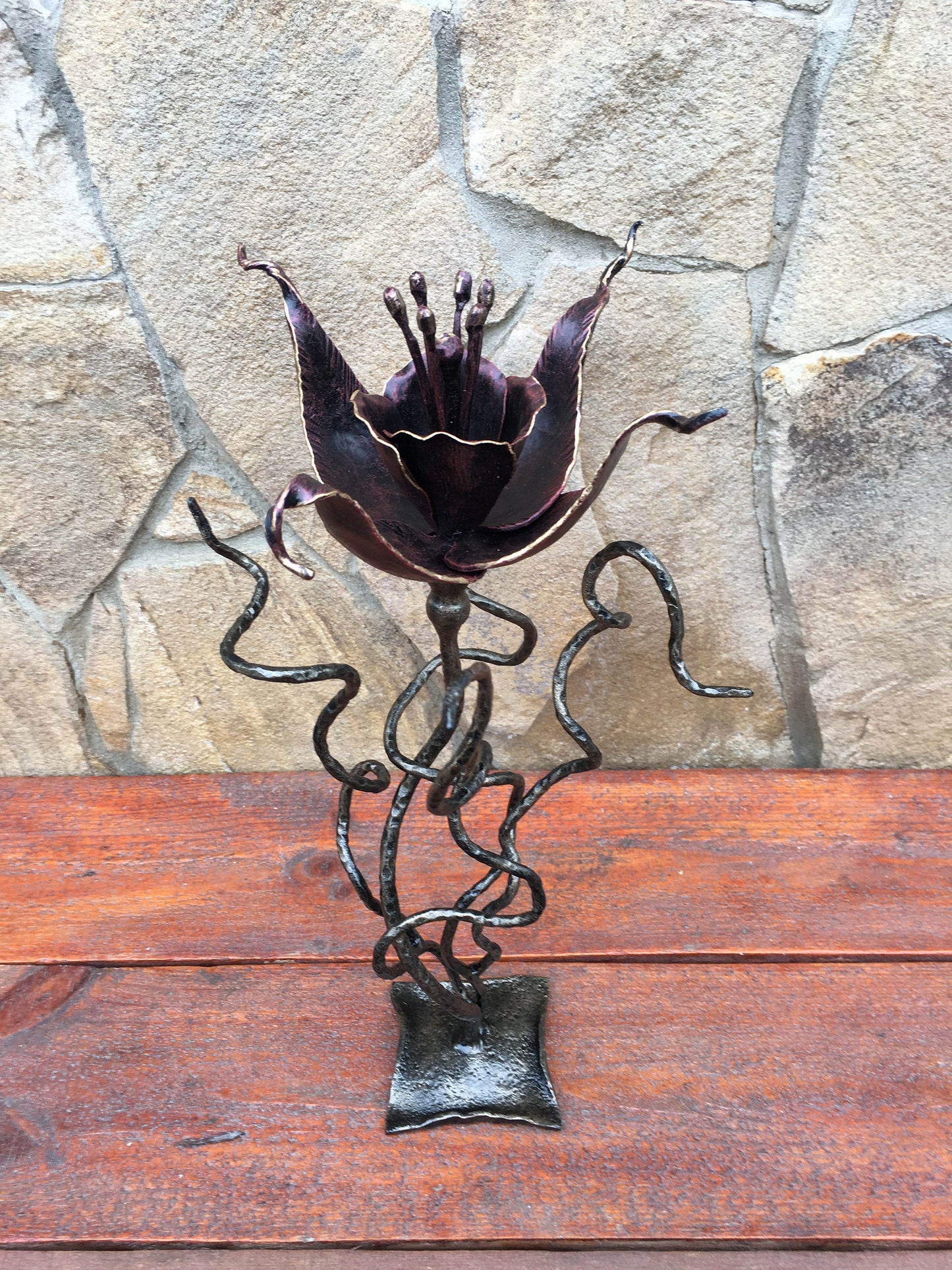 Fuchsia, hand forged fuchsia, fuchsia flower, flower art, floral decor, botanic art, vintage decor, floral home decor, floral design, nature