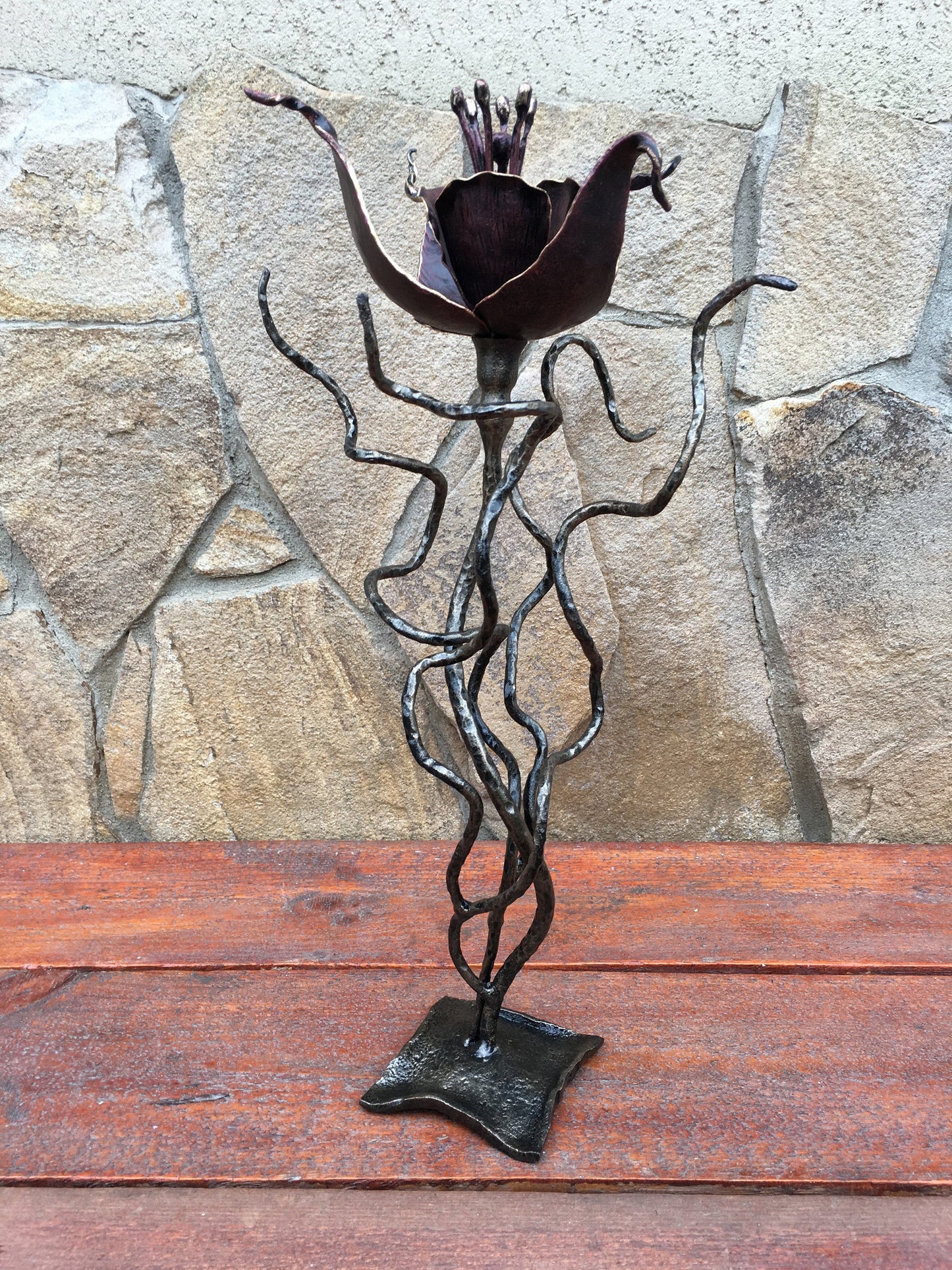 Fuchsia, hand forged fuchsia, fuchsia flower, flower art, floral decor, botanic art, vintage decor, floral home decor, floral design, nature