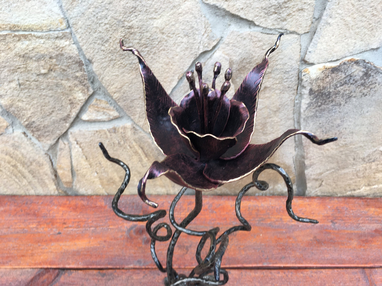 Fuchsia, hand forged fuchsia, fuchsia flower, flower art, floral decor, botanic art, vintage decor, floral home decor, floral design, nature