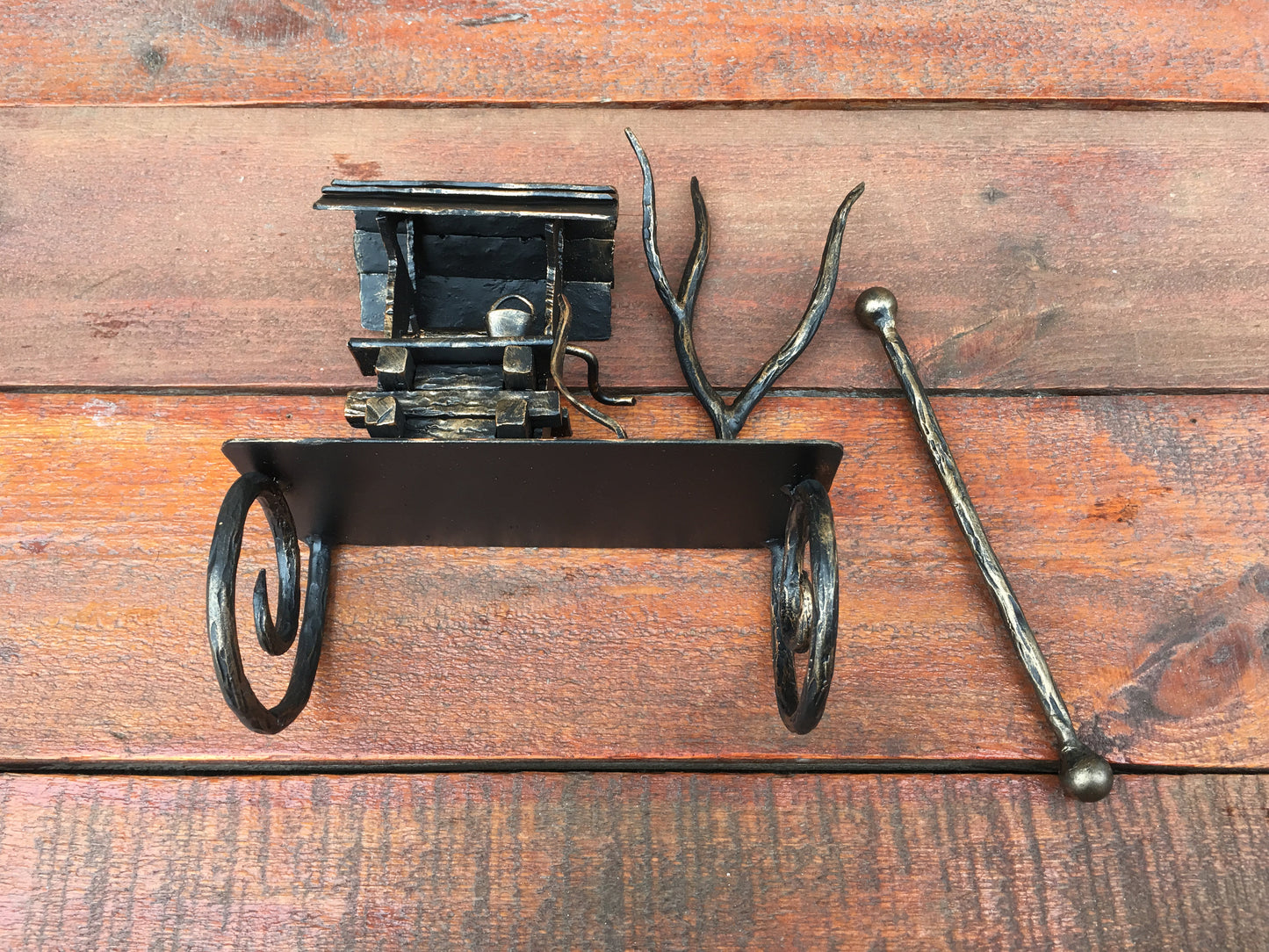 Toilet paper holder, toilet roll holder, TP holder, TP rack, toilet paper rack, rustic tp holder, roll holder, metal sculpture, bath fixture