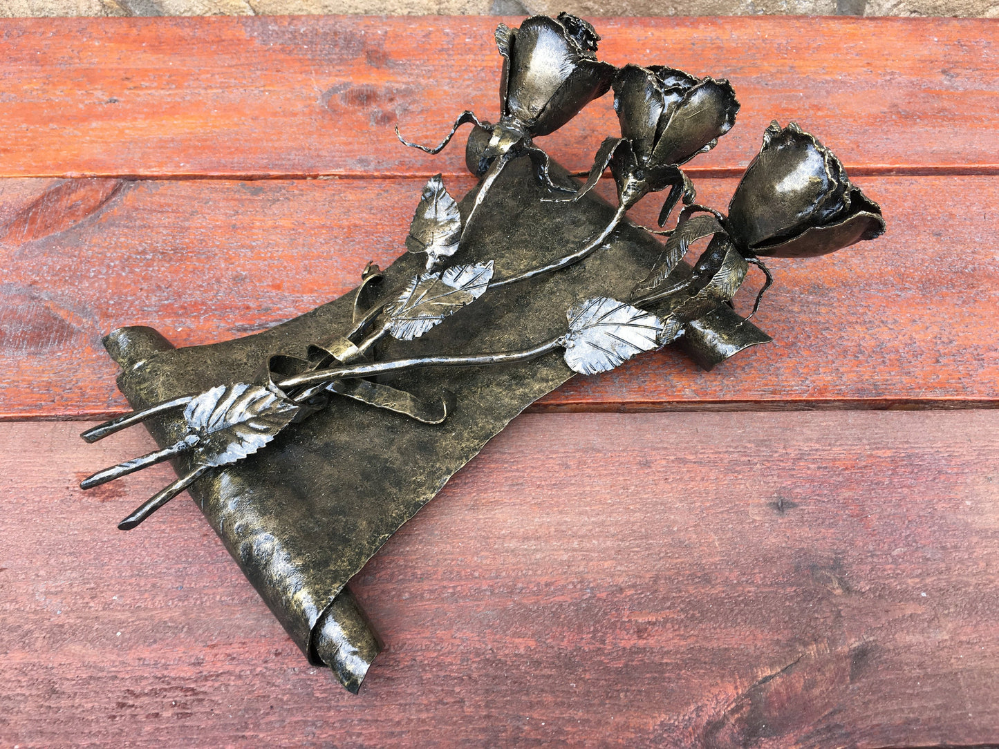 6th anniversary gift for her, iron anniversary gift for her, metal iron bouquet, iron rose, forged rose, iron gift, metal rose, iron gifts