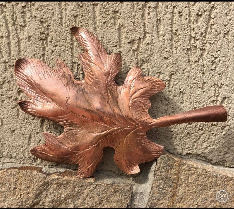 Copper maple leaf, copper anniversary gift, 7 year anniversary, copper gift, copper leaf, copper decor, 7th anniversary, copper art, leaf