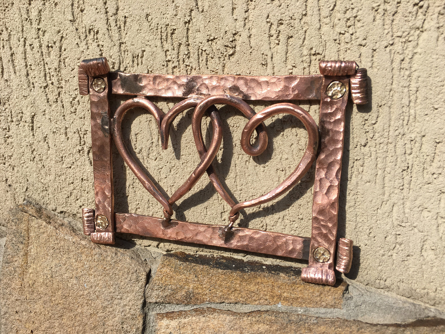 Copper hearts, copper frame, copper gift, gift box, copper gift for her,copper anniversary,7 year anniversary, copper decor, 7th anniversary