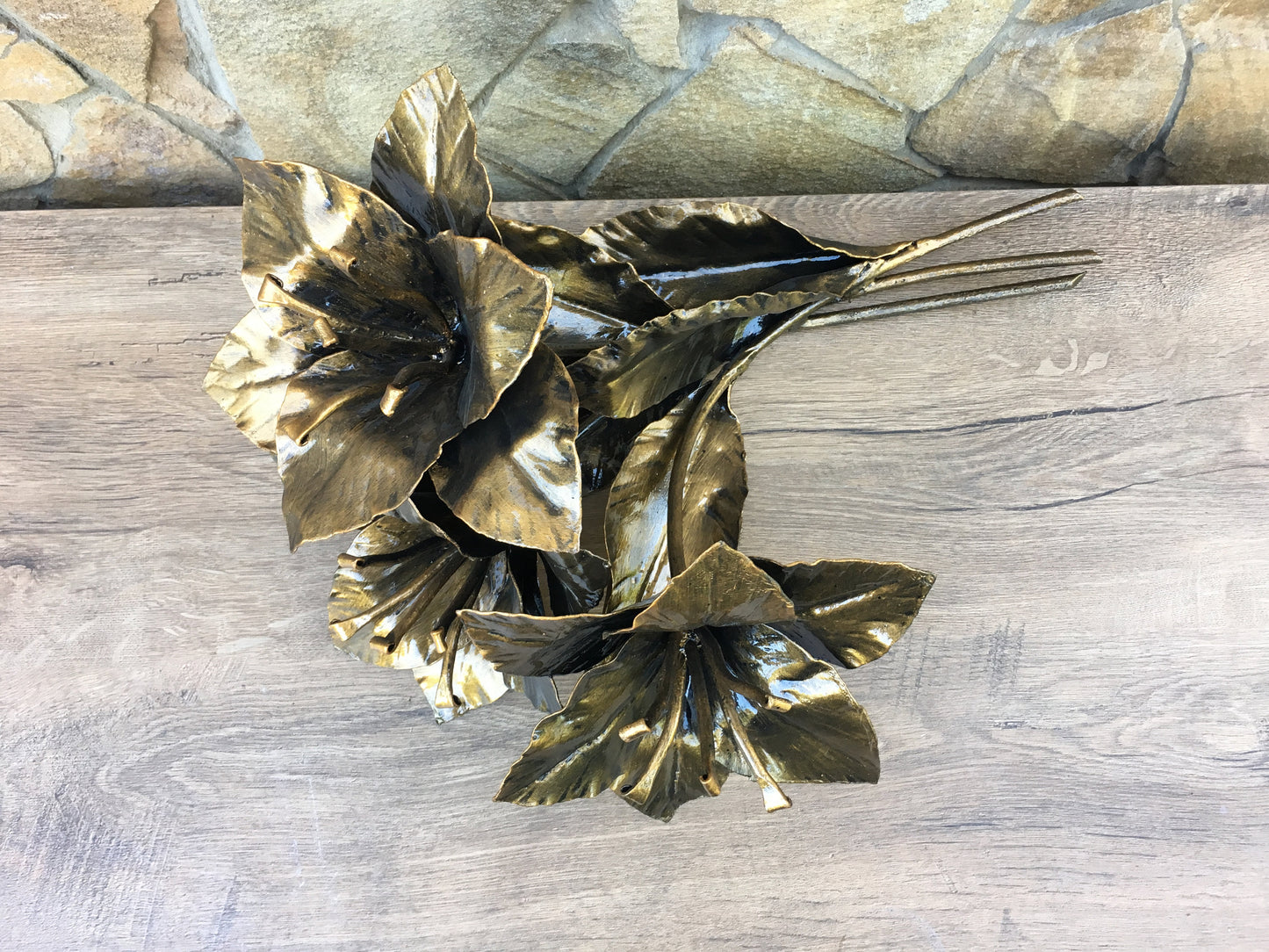 6th anniversary gift for her, bouquet of lily, bridesmaid gift, Christmas gift, iron flower, wedding flowers, lily, iron bouquet, iron gift