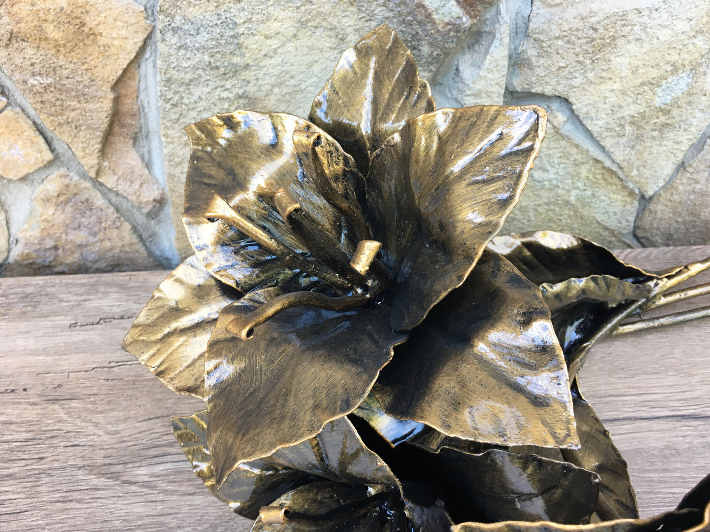 6th anniversary gift for her, bouquet of lily, bridesmaid gift, Christmas gift, iron flower, wedding flowers, lily, iron bouquet, iron gift