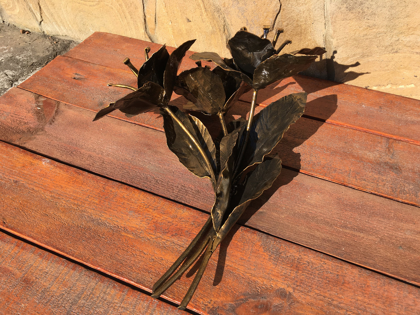 6th anniversary gift for her, bouquet of lily, bridesmaid gift, Christmas gift, iron flower, wedding flowers, lily, iron bouquet, iron gift