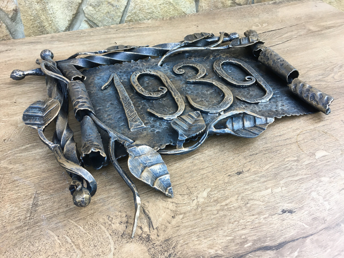 House number sign, house number plaque, fence decor, fence art, medieval, viking, porch, house plate, address number sign,address sign