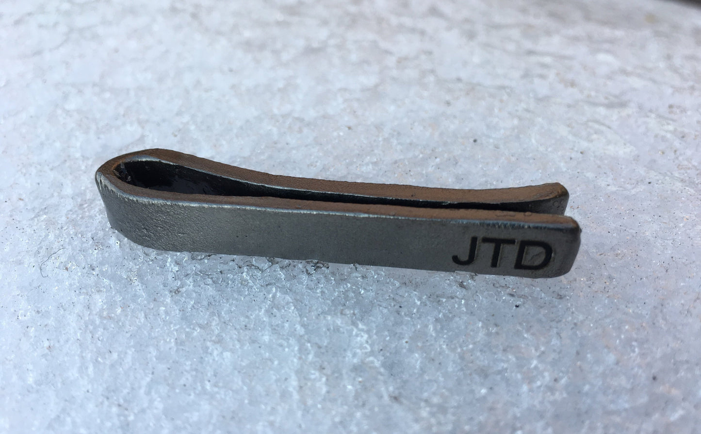 Steel tie clip, tie clip, 11th anniversary, steel anniversary, engraved steel gift, steel anniversary gift, personalized tie clip, tie bar