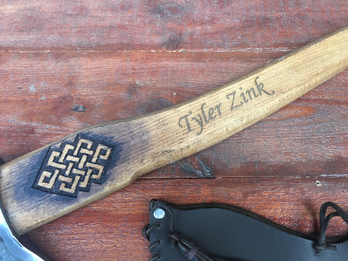 Personalized axe with a leather sheath, viking axe, mens tools, handyman gifts, Kratos, tools, gifts for men, gifts for dad, tree of life