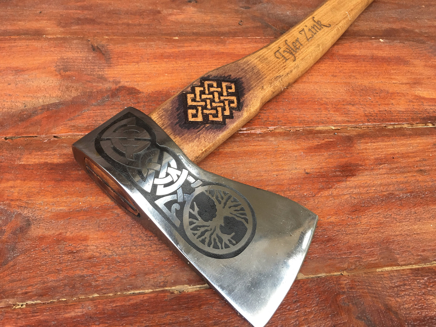 Personalized axe with a leather sheath, viking axe, mens tools, handyman gifts, Kratos, tools, gifts for men, gifts for dad, tree of life