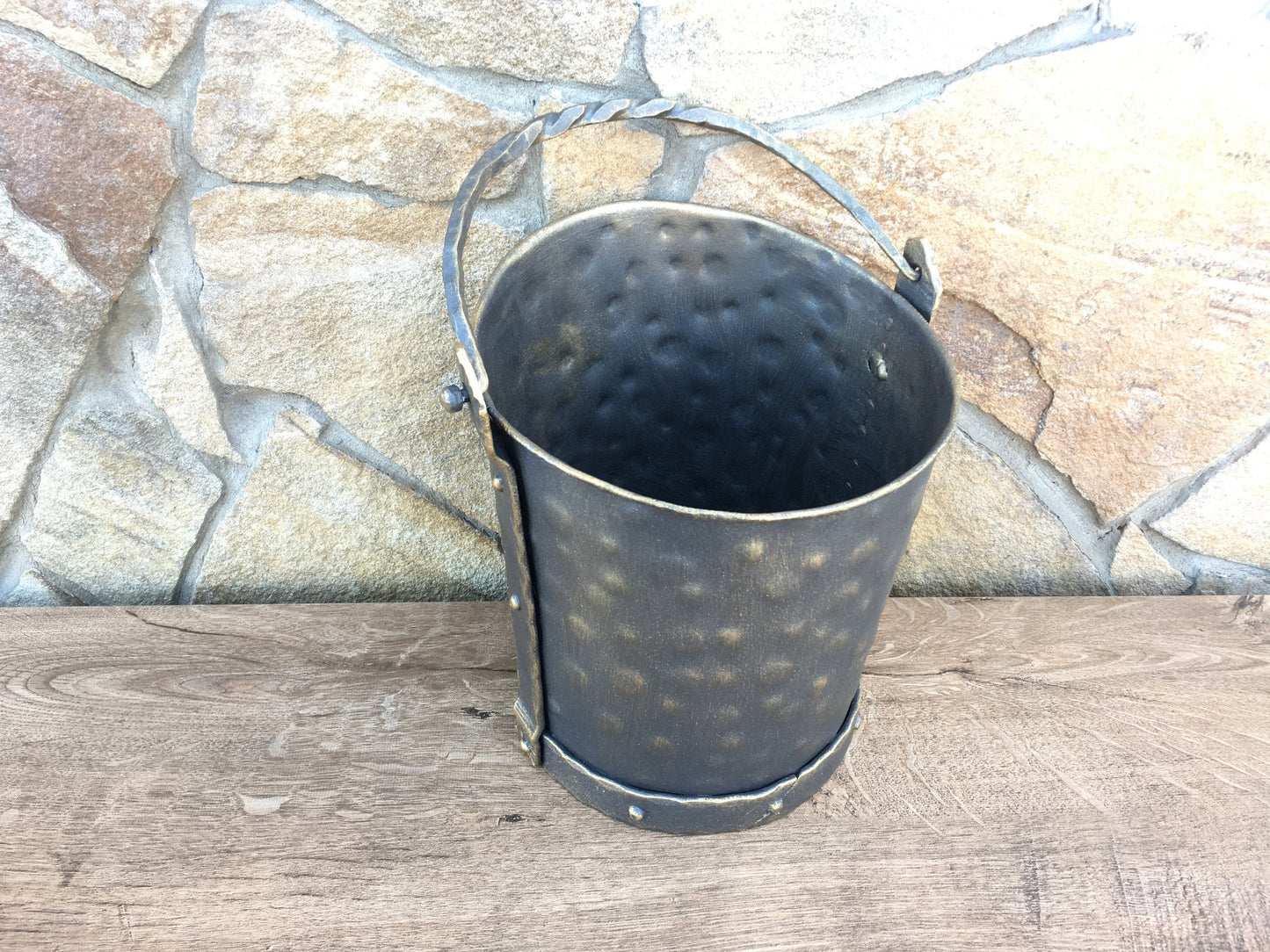 Coal bucket, ash bucket, coal pail, coal scuttle, coal scuttle bucket, firewood bucket, hand forged bucket, fire tool, rustic home decor