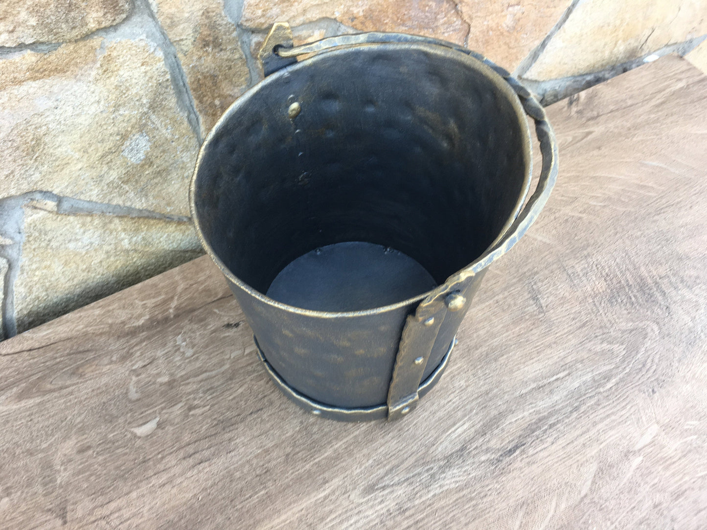 Coal bucket, ash bucket, coal pail, coal scuttle, coal scuttle bucket, firewood bucket, hand forged bucket, fire tool, rustic home decor