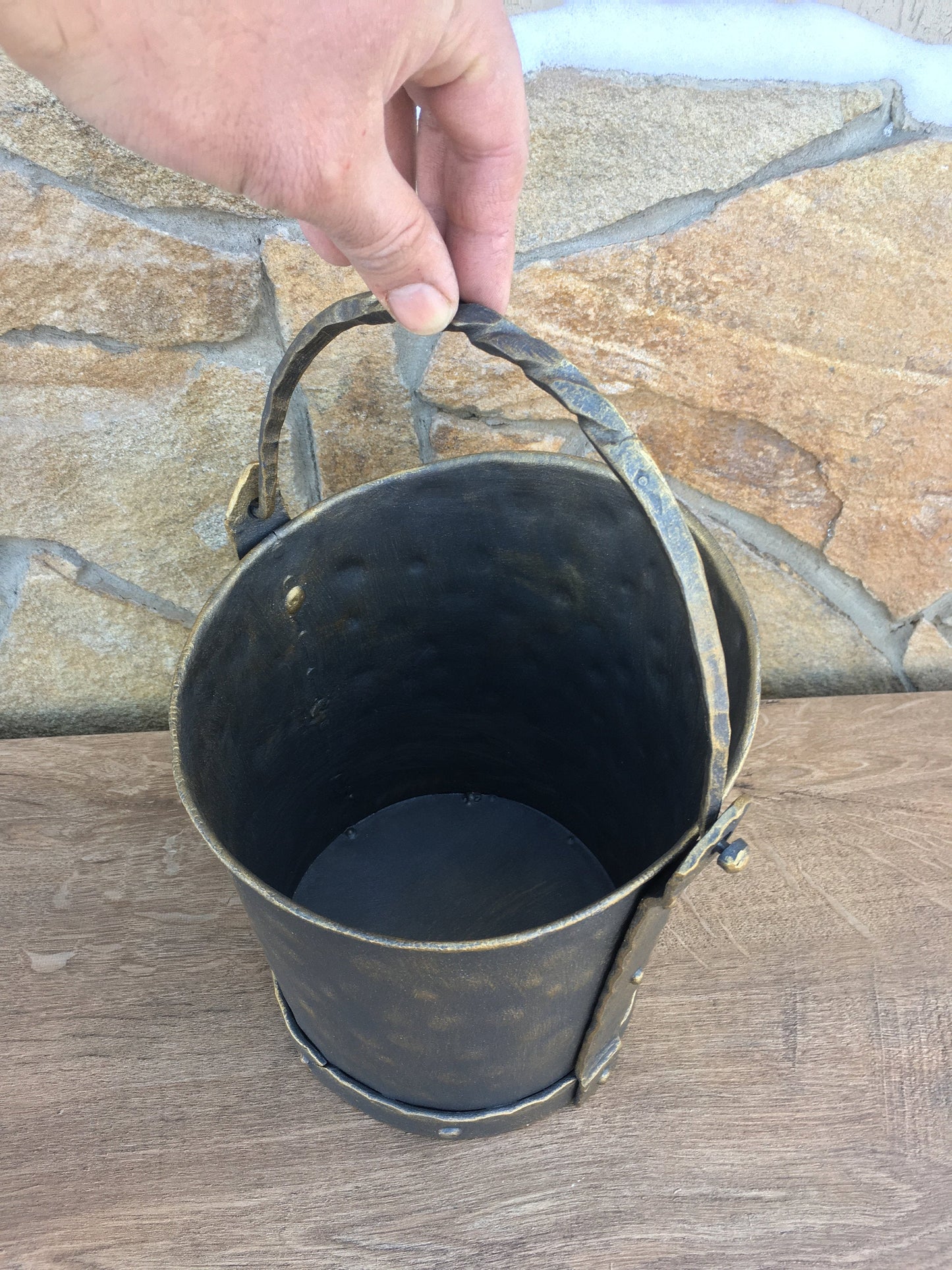 Coal bucket, ash bucket, coal pail, coal scuttle, coal scuttle bucket, firewood bucket, hand forged bucket, fire tool, rustic home decor