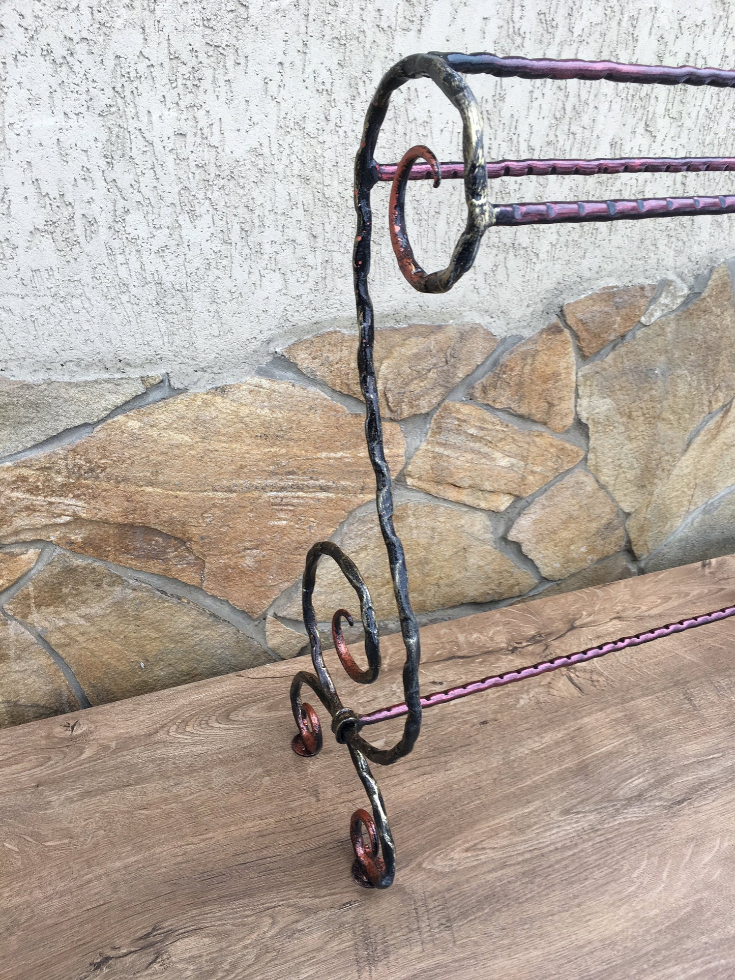 Hand forged towel rack standing, towel holder, towel rack, towel rack shelf, standing towel rack, bathroom decor, iron towel bar, iron gift