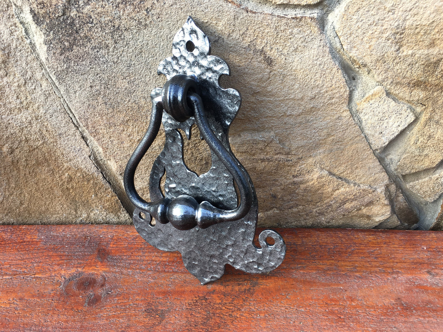 Hand forged barn door handle, barn decor, door pull, shed door handle, door ring, pull ring handle, wrought iron pulls, knobs and pulls