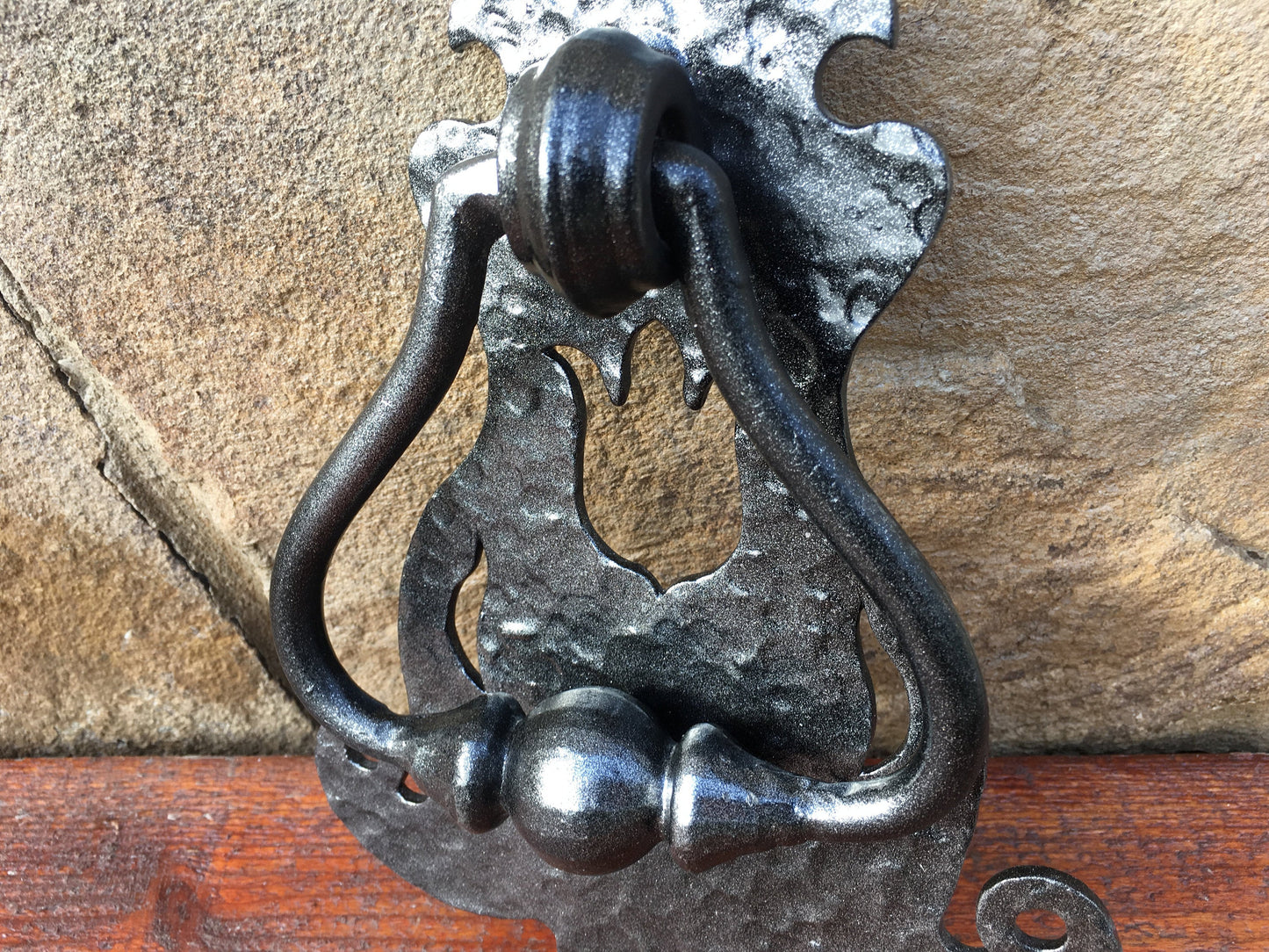 Hand forged barn door handle, barn decor, door pull, shed door handle, door ring, pull ring handle, wrought iron pulls, knobs and pulls