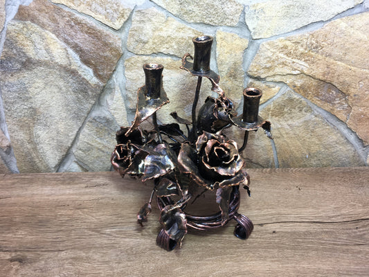 Iron rose, candle holder, metal sculpture, iron anniversary gift, wedding anniversary gift, wedding gift, Mother's day, iron gift for her