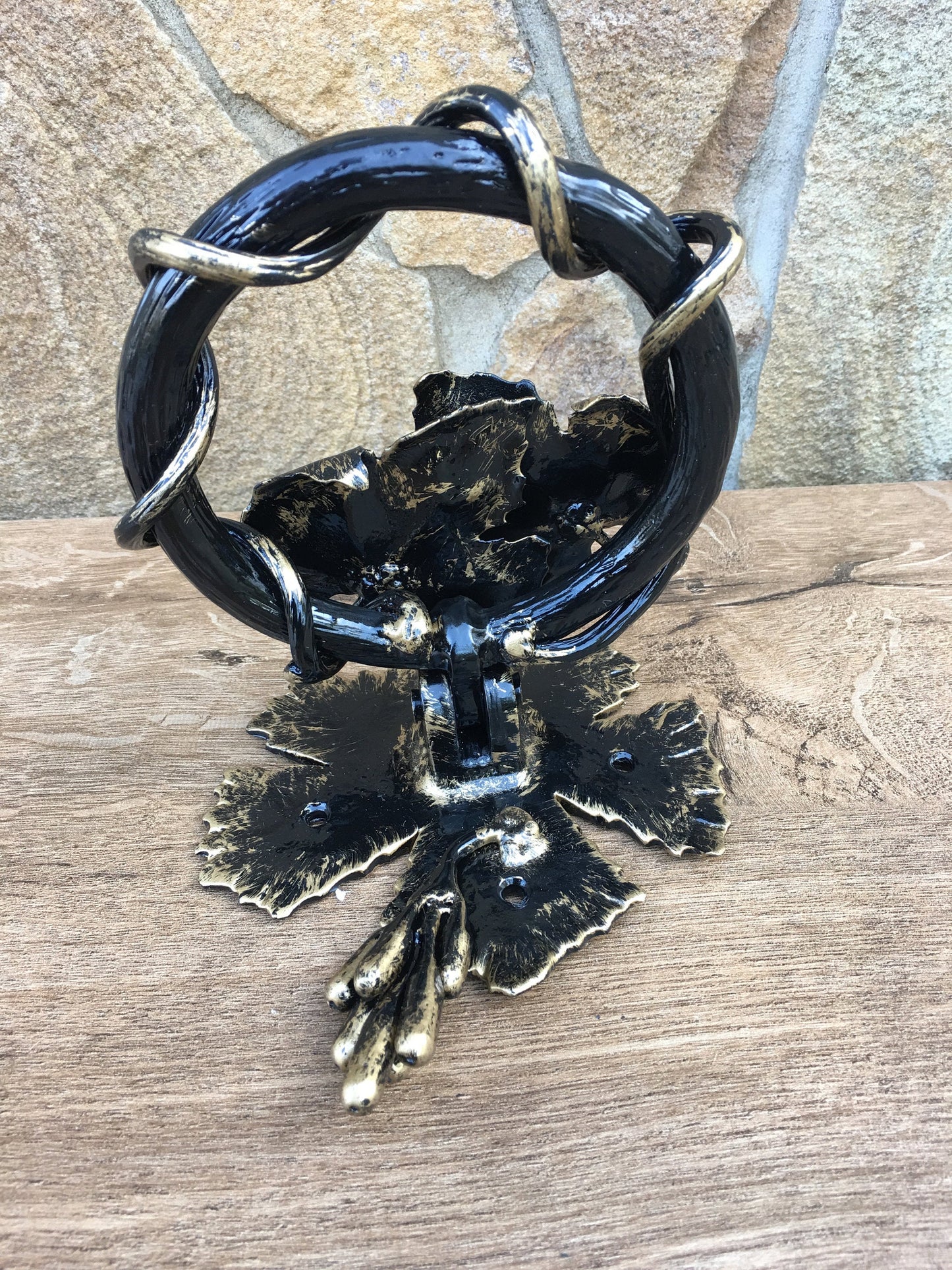 Forged door knocker, door pull, wrought iron door handle, iron door ring, iron pull handle, barn door handle, barn door pull, door pulls