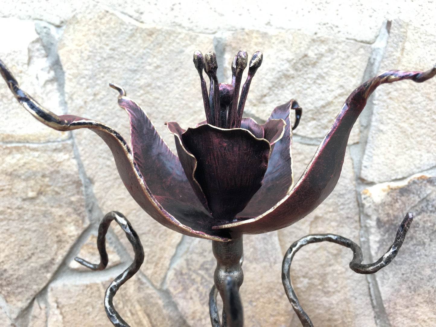 Fuchsia, hand forged fuchsia, fuchsia flower, flower art, floral decor, botanic art, vintage decor, floral home decor, floral design, nature