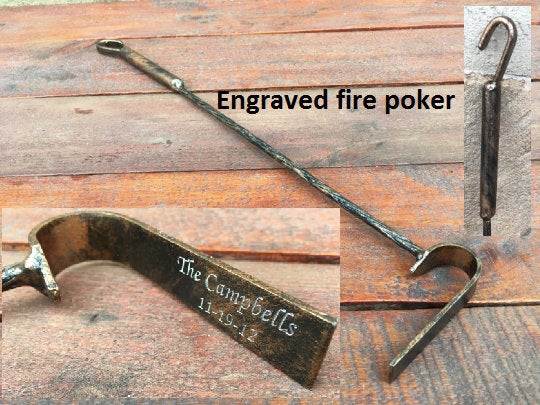 Fire poker, hand forged fire poker, fireplace, fireside, wrought iron poker, fire tool, log burner, fire pit, hearth, fire set,gift for him