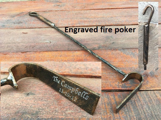 Fire poker, hand forged fire poker, fireplace, fireside, wrought iron poker, fire tool, log burner, fire pit, hearth, fire set,gift for him