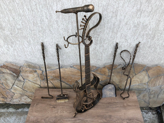 Fireplace tool set, fireplace tools, fireplace screen, fireplace, fireplace accessories, fireplace decor, guitar,fire place,fireplace mantel