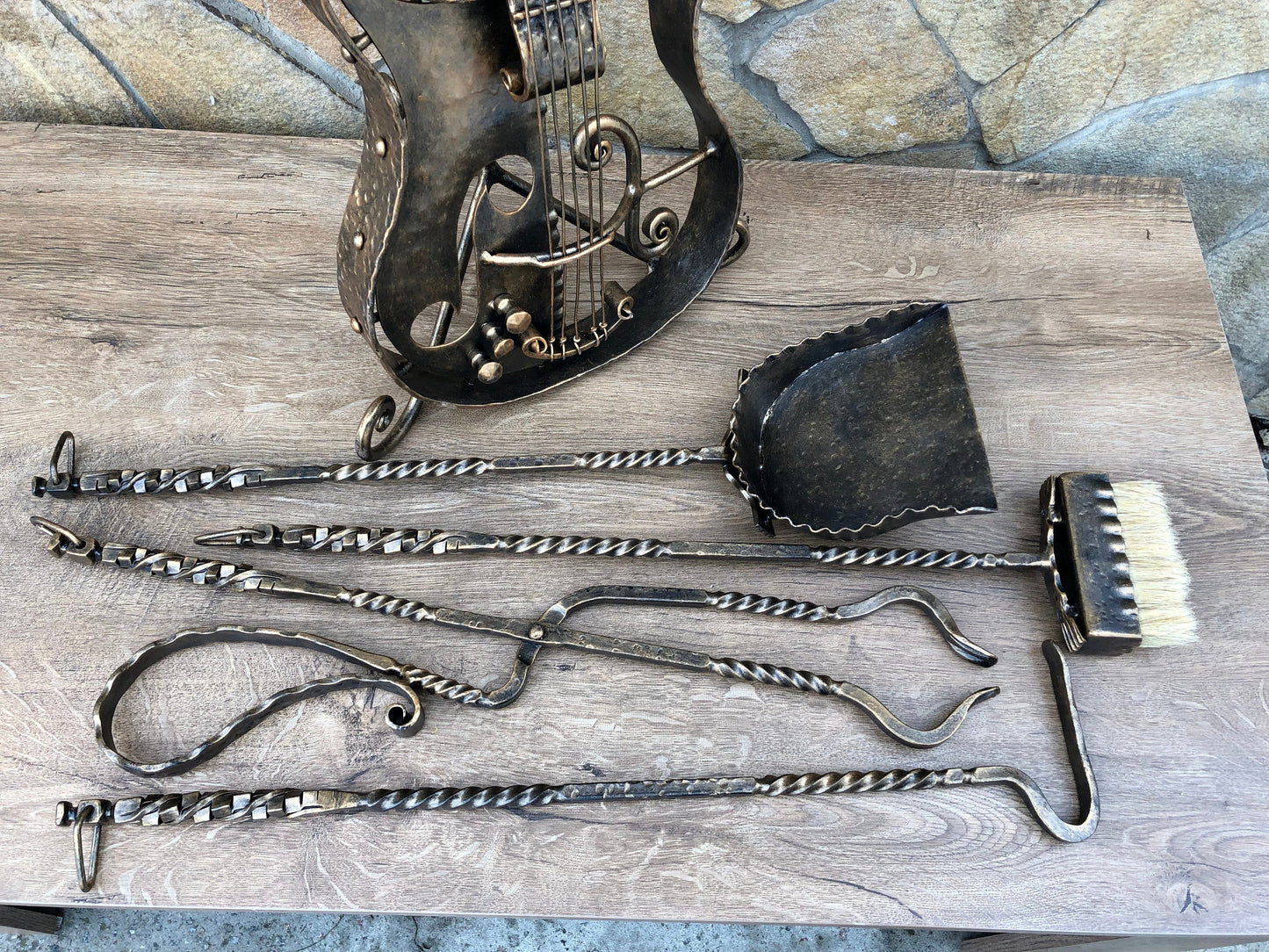 Fireplace tool set, fireplace tools, fireplace screen, fireplace, fireplace accessories, fireplace decor, guitar,fire place,fireplace mantel