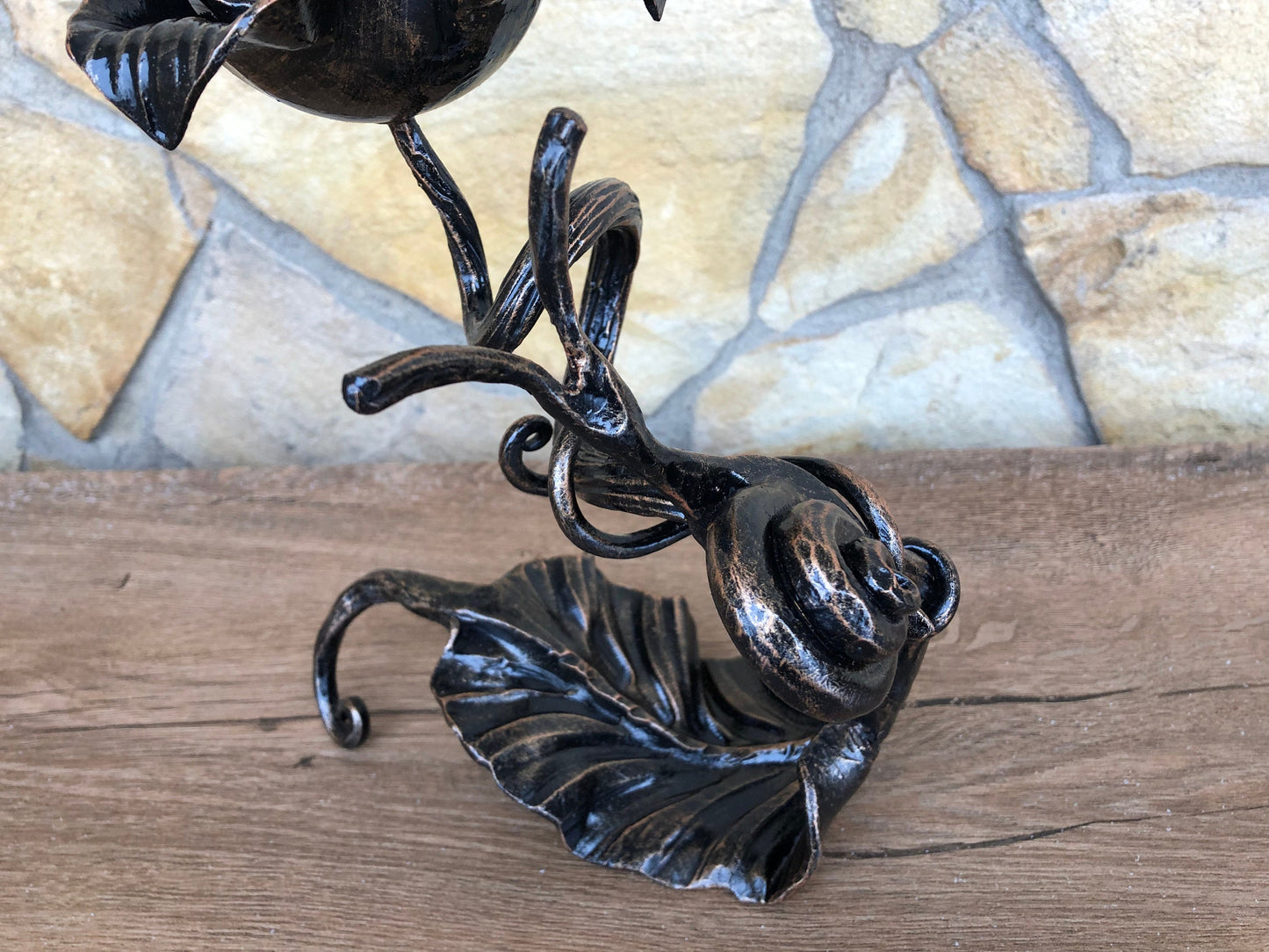Candle holder, iron anniversary gift for her, candle holder metal, forged candle holder, candle stick metal, candlestick holder,candle stand