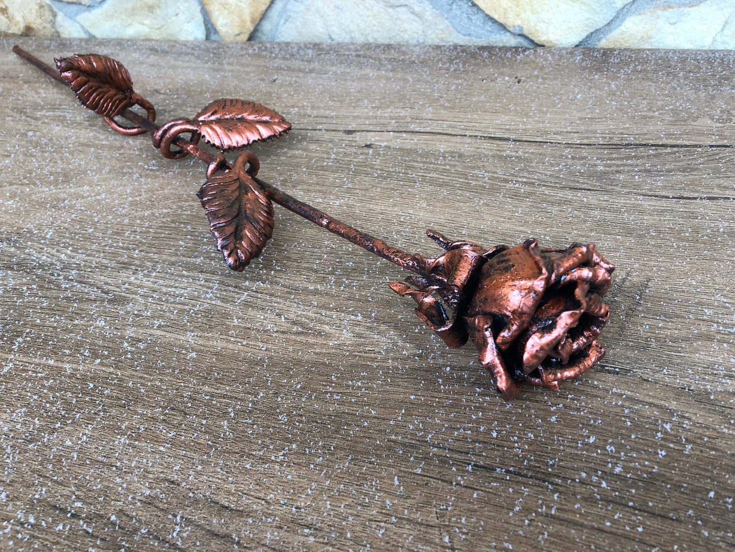 Custom listing for Brian: metal rose, wooden box, engraving