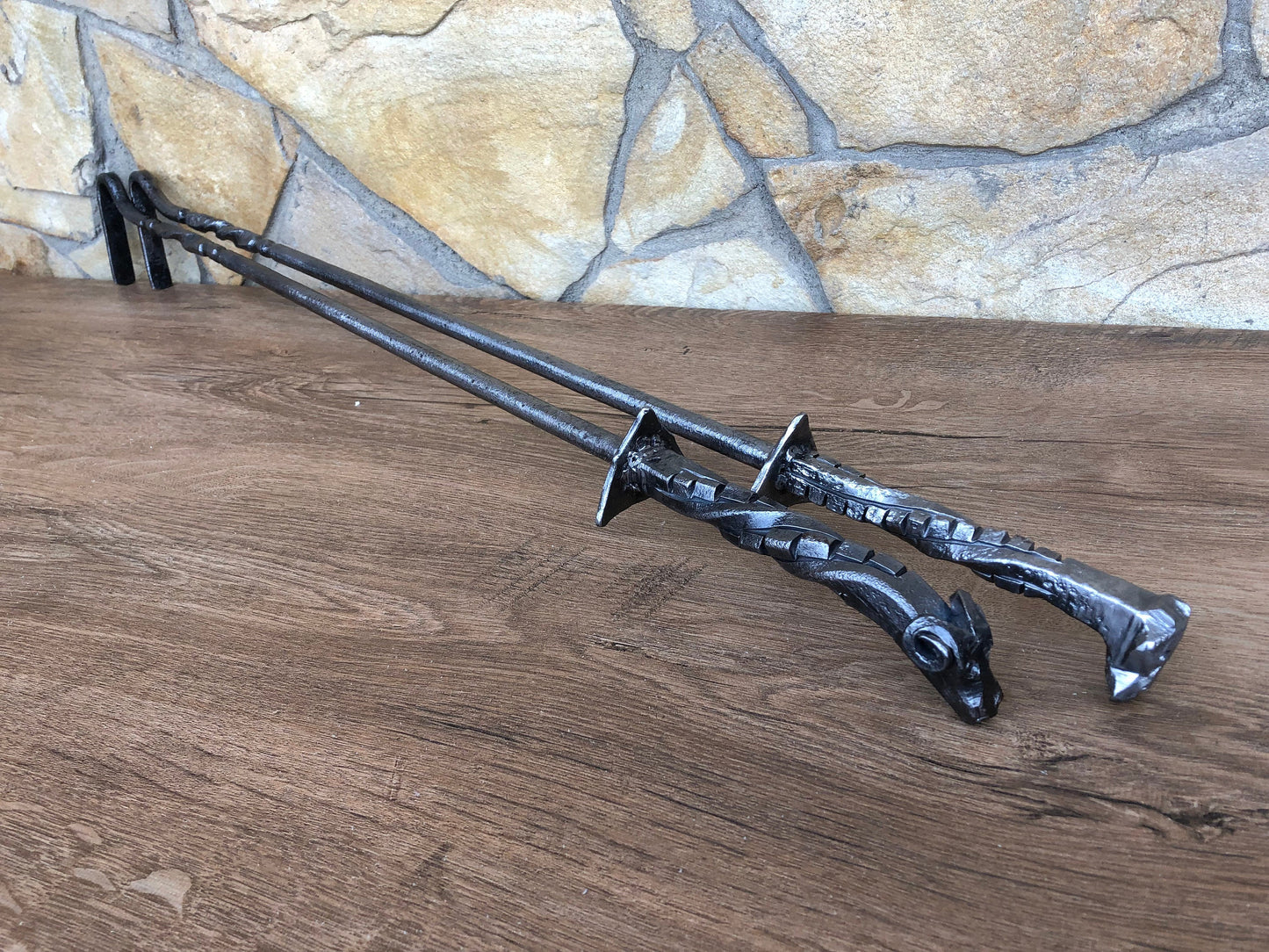 Fire poker, fire tool, fireplace, fireside, hand forged fire poker, fire accessories, anniversary gift, home decor, iron gift, firewood