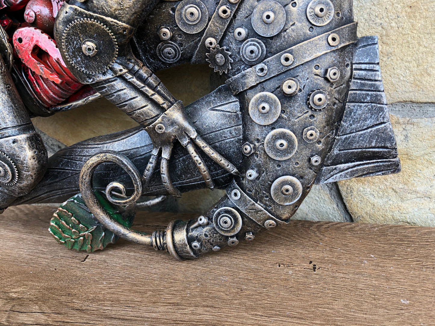 Steampunk chameleon, steampunk sculpture, junk art, steampunk decor, recycled art, recycled gift, industrial art, steampunk gift, animal