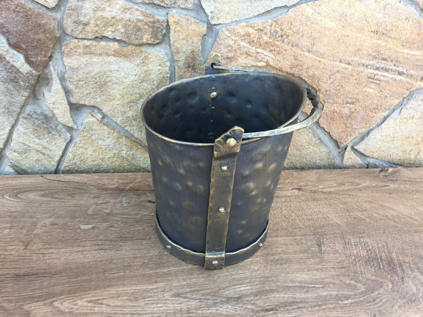 Coal bucket, ash bucket, coal pail, coal scuttle, coal scuttle bucket, firewood bucket, hand forged bucket, fire tool, rustic home decor