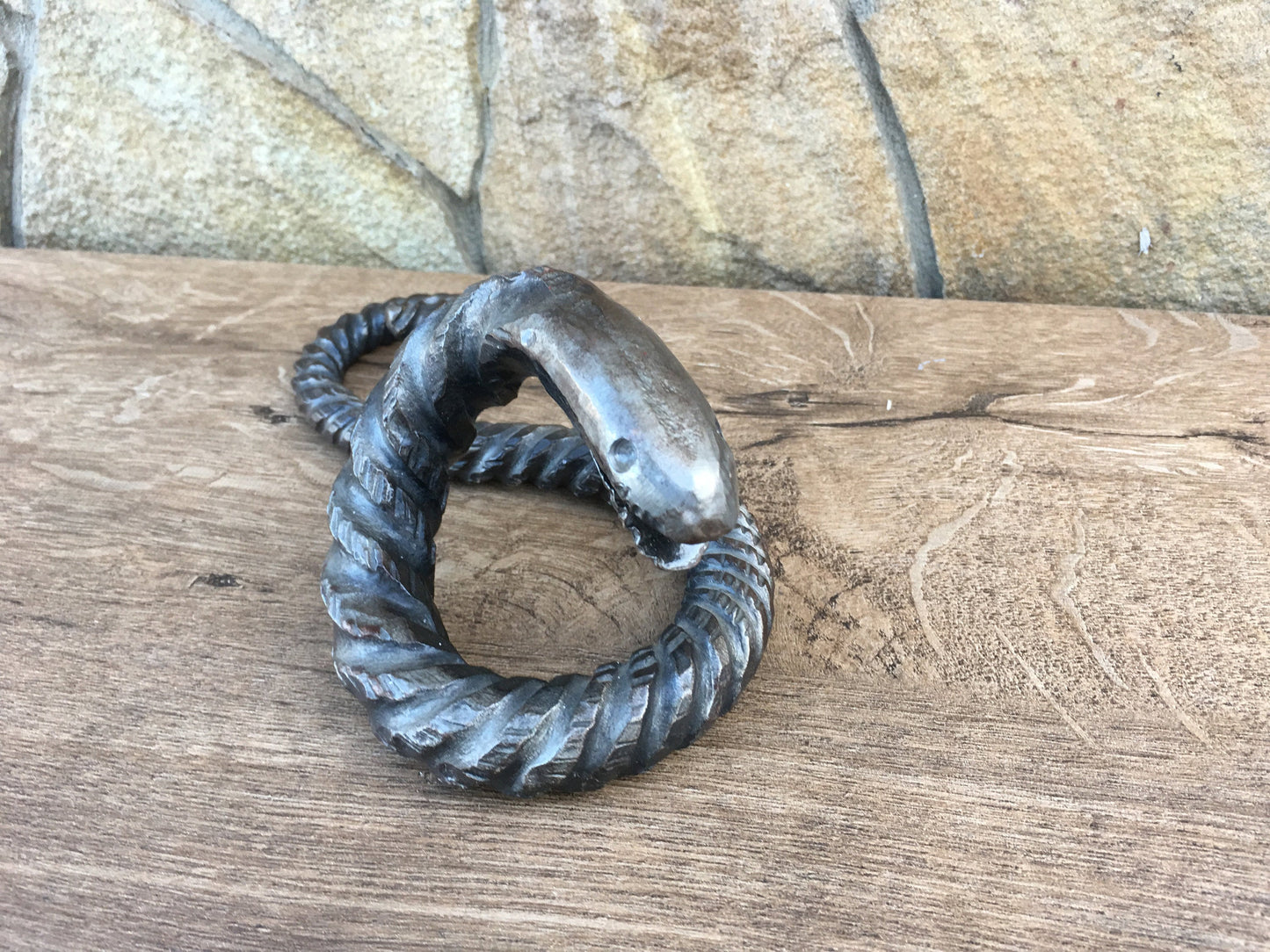 Iron snake, hand forged snake, metal snake, steel snake, home decor ideas, home decor gifts, cool gifts, wooden gifts, glass gifts, snake