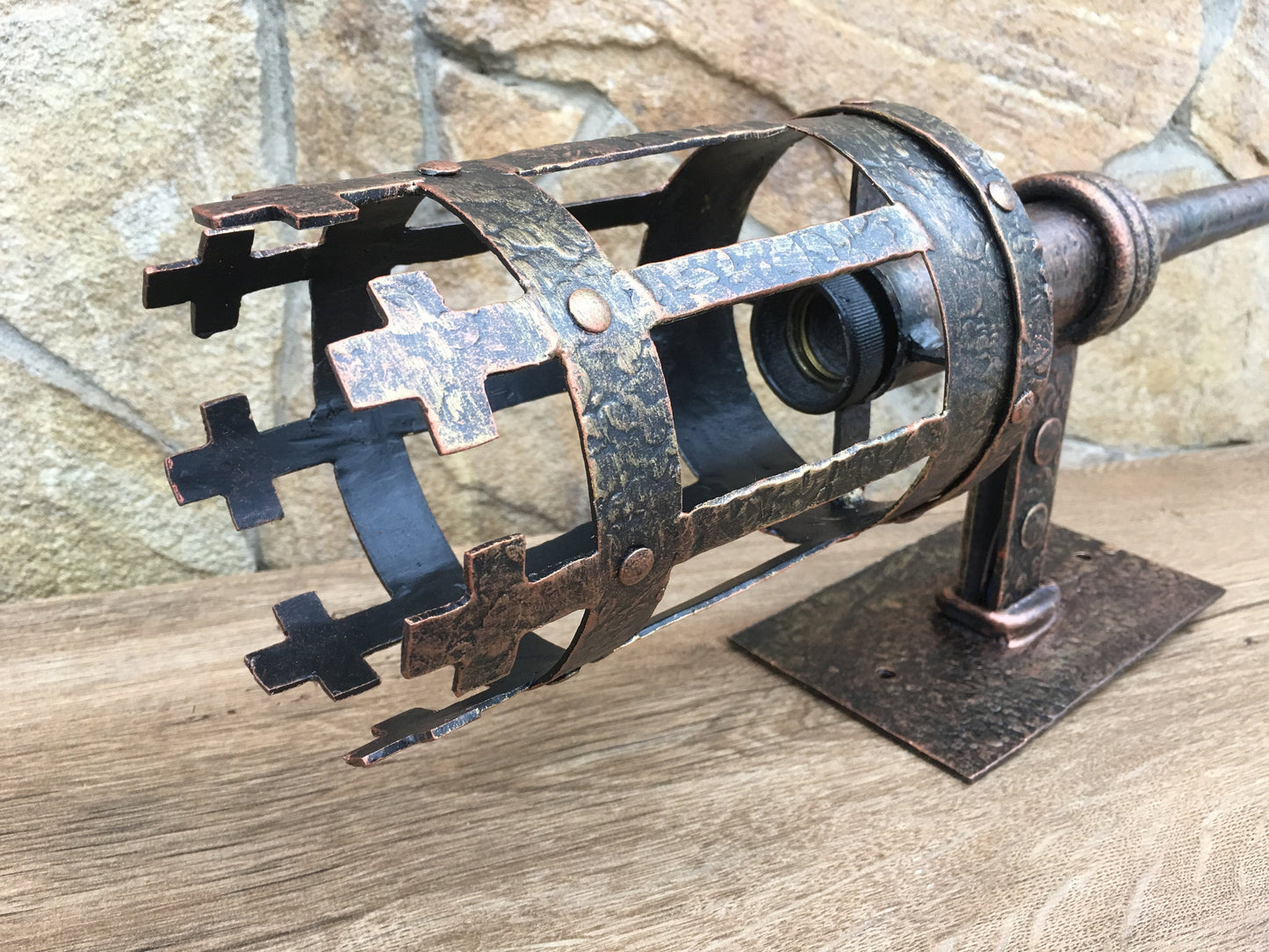 Wall sconce, viking lamp, viking light, castle light, medieval decor, Olympic torch, medieval lamp, hand forged lantern, medieval light