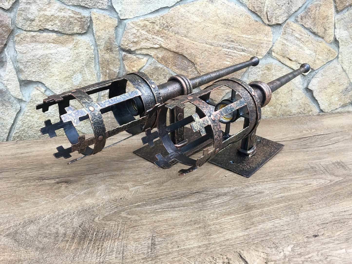 Wall sconce, viking lamp, viking light, castle light, medieval decor, Olympic torch, medieval lamp, hand forged lantern, medieval light
