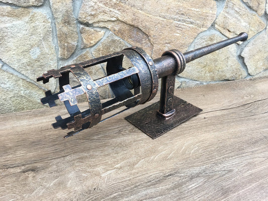 Wall sconce, viking lamp, viking light, castle light, medieval decor, Olympic torch, medieval lamp, hand forged lantern, medieval light