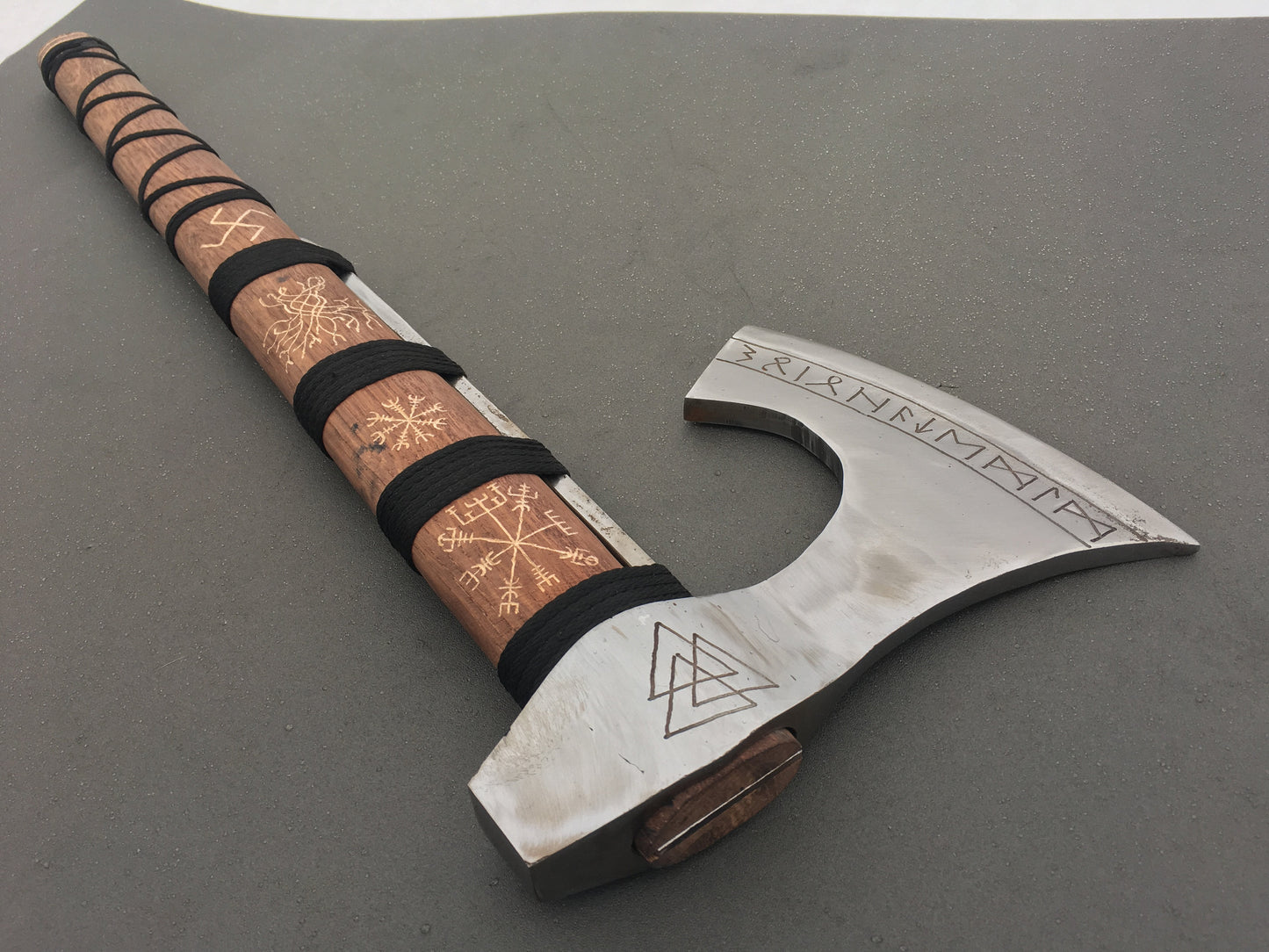 Runic axe, axe gift, Perun axe, pagan axe, viking axe, vegvisir, helm of awe, Yggdrasil,bearded axe,Norse axe,mjolnir,viking weapon