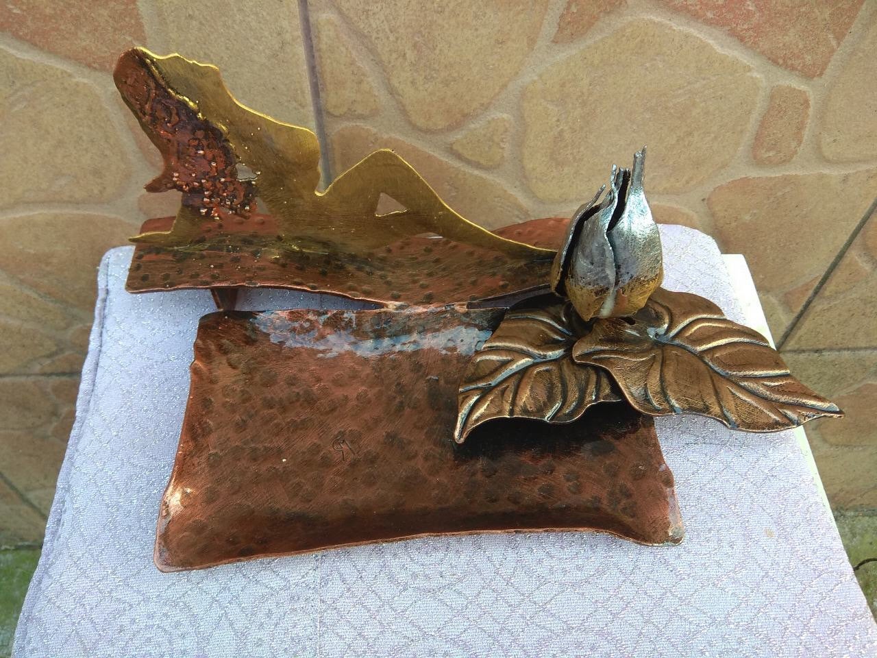 Ring dish, ring plate, jewels, rings, wedding rings holder, ear rings, jewelry storage, hand forged, table decoration,iron gifts,womens gift