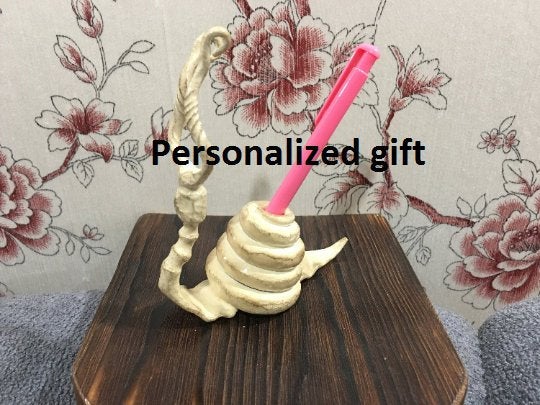 Holder for pens, pen stand, office decor, pencil stand, pencil holder, pen gift, gift pen, 6th anniversary, iron anniversary, desk organizer