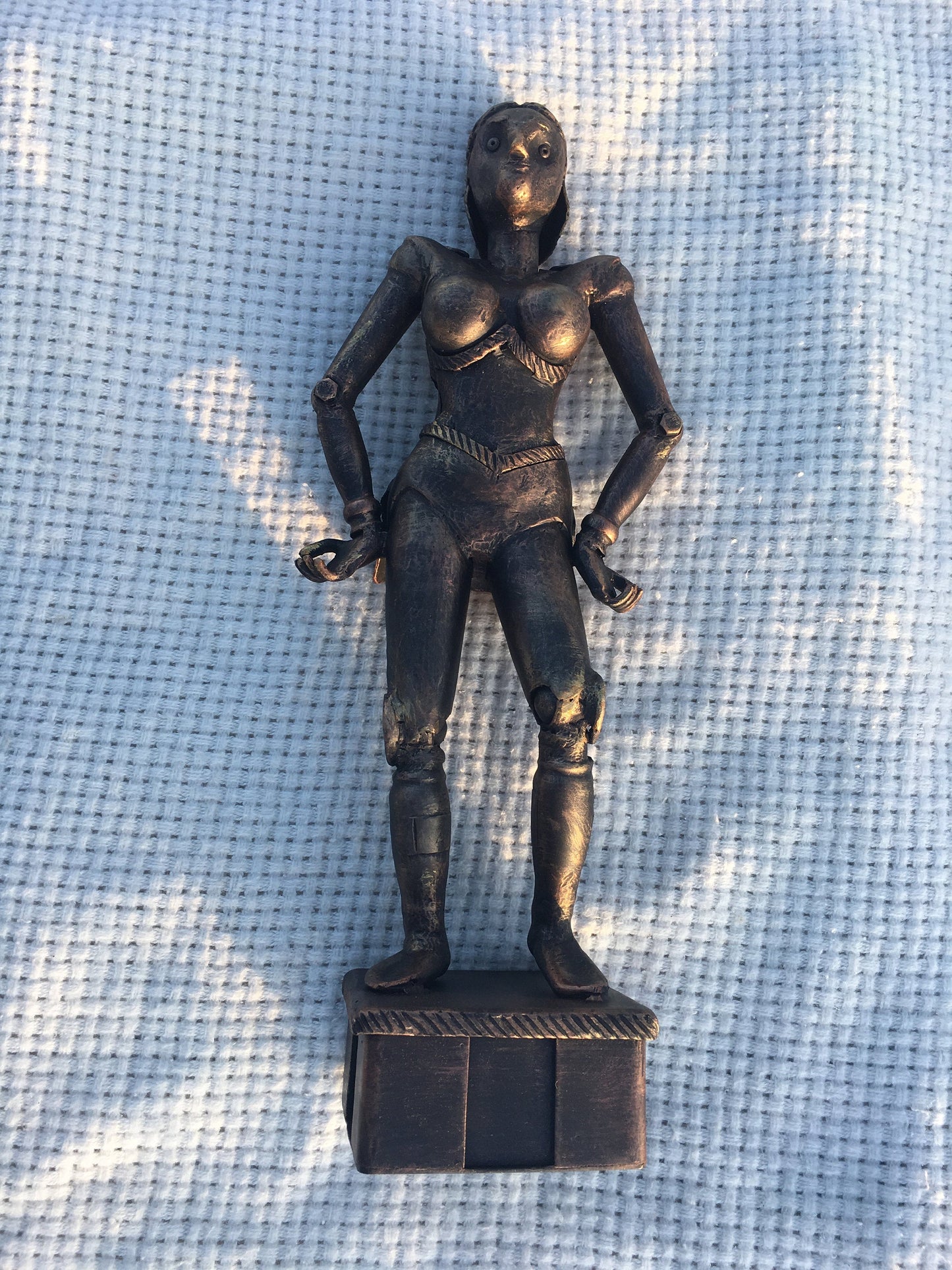 Steampunk sculpture, steampunk figurine, recycled art, recycled gifts, upcycle art, upcycle decor, upcycled gift, industrial gifts, statue