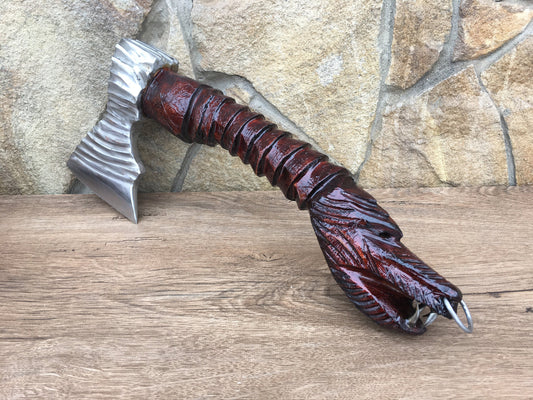 Viking axe, dragon, grill tools, dragon art, chopper, grill gifts, axe toy, axe cosplay, axe prop, axe display, axe of perun, axe jewelry