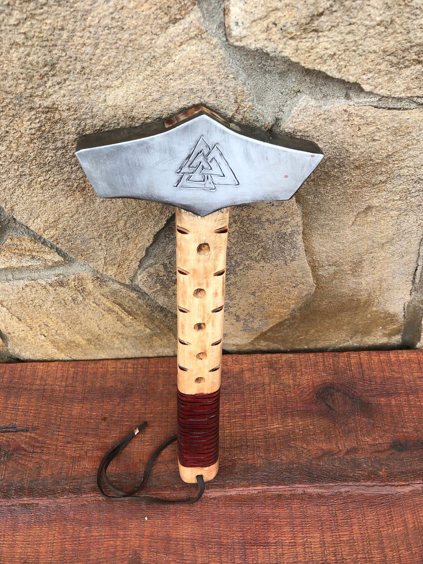 Custom hammer, hammer, valknut triangles, helm of awe, hugin munin ravens, Thors hammer, mjolnir, mens gifts, mens gift, iron anniversary