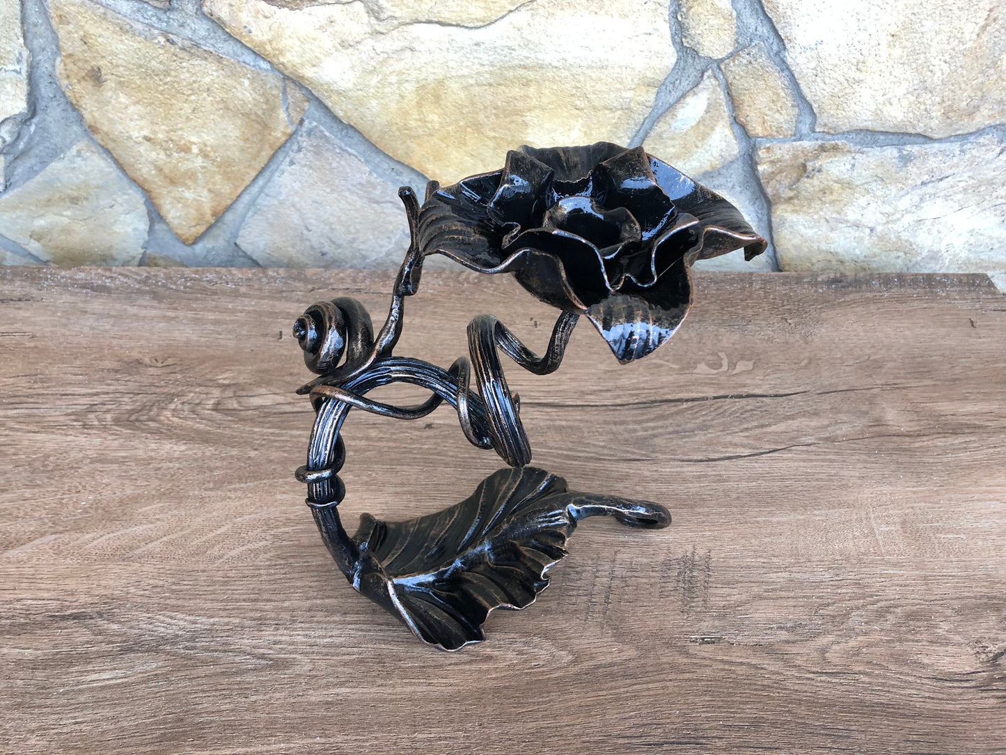 Candle holder, iron anniversary gift for her, candle holder metal, forged candle holder, candle stick metal, candlestick holder,candle stand